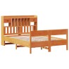 Lit bibliothèque sans matelas cire marron 120x200 cm pin massif 