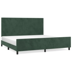 Cadre de lit sans matelas vert foncé 200x200 cm velours 