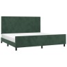 Cadre de lit sans matelas vert foncé 200x200 cm velours 