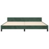 Cadre de lit sans matelas vert foncé 200x200 cm velours 