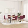 Chaises à manger lot de 6 rouge bordeaux tissu 