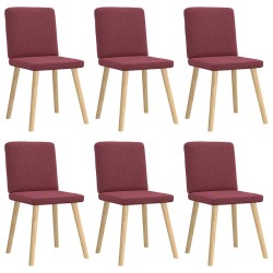 Chaises à manger lot de 6 rouge bordeaux tissu 