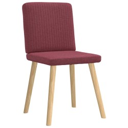 Chaises à manger lot de 6 rouge bordeaux tissu 