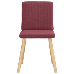 Chaises à manger lot de 6 rouge bordeaux tissu 