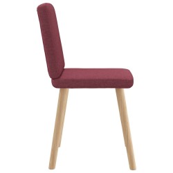 Chaises à manger lot de 6 rouge bordeaux tissu 