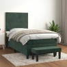 Sommier à lattes de lit avec matelas Vert foncé 90x190 cm 