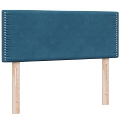 Sommier à lattes de lit et matelas bleu foncé 120x210cm velours 