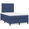 Sommier à lattes de lit matelas et LED bleu 120x190 cm tissu 