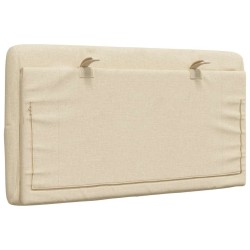 Coussin de tête de lit crème 80 cm tissu 