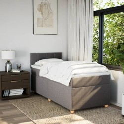 Sommier à lattes de lit avec matelas Taupe 80x200 cm Tissu 