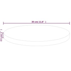 Dessus de table rond Ø30x2,5 cm Bois de chêne massif non traité 