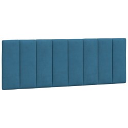 Lit avec matelas bleu 140x190 cm velours 