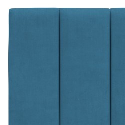 Lit avec matelas bleu 140x190 cm velours 