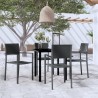 Ensemble à manger de jardin 5 pcs Noir 