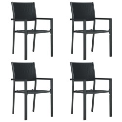 Ensemble à manger de jardin 5 pcs Noir 