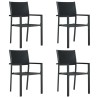 Ensemble à manger de jardin 5 pcs Noir 
