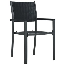 Ensemble à manger de jardin 5 pcs Noir 
