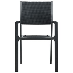 Ensemble à manger de jardin 5 pcs Noir 