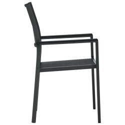 Ensemble à manger de jardin 5 pcs Noir 