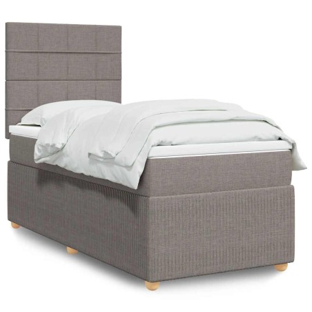 Sommier à lattes de lit avec matelas Taupe 80x200 cm Tissu 