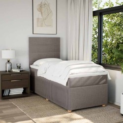 Sommier à lattes de lit avec matelas Taupe 80x200 cm Tissu 