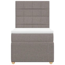Sommier à lattes de lit avec matelas Taupe 80x200 cm Tissu 
