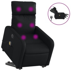 Fauteuil inclinable de massage électrique noir similicuir 