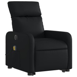 Fauteuil inclinable de massage électrique noir similicuir 
