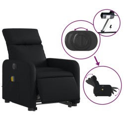 Fauteuil inclinable de massage électrique noir similicuir 