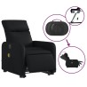Fauteuil inclinable de massage électrique noir similicuir 