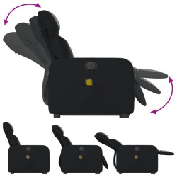 Fauteuil inclinable de massage électrique noir similicuir 