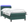 Sommier à lattes de lit et matelas vert foncé 90x210 cm velours 