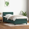 Sommier à lattes de lit et matelas vert foncé 90x210 cm velours 