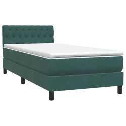 Sommier à lattes de lit et matelas vert foncé 90x210 cm velours 