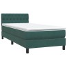 Sommier à lattes de lit et matelas vert foncé 90x210 cm velours 