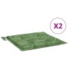 Coussins de chaise lot de 2 motif de feuilles 40x40x4 cm tissu 