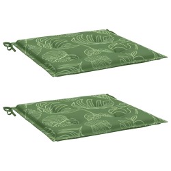 Coussins de chaise lot de 2 motif de feuilles 40x40x4 cm tissu 