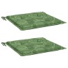 Coussins de chaise lot de 2 motif de feuilles 40x40x4 cm tissu 