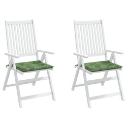 Coussins de chaise lot de 2 motif de feuilles 40x40x4 cm tissu 