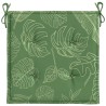 Coussins de chaise lot de 2 motif de feuilles 40x40x4 cm tissu 