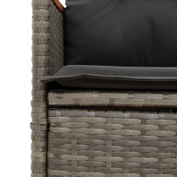 Ensemble de bistro 3 pcs avec coussins gris résine tressée 