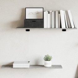 Panneaux de bibliothèque 4 pcs Gris béton 80x20x1,5cm Aggloméré 