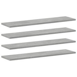 Panneaux de bibliothèque 4 pcs Gris béton 80x20x1,5cm Aggloméré 