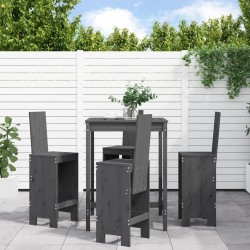 Ensemble de bar de jardin 5 pcs gris bois de pin massif 