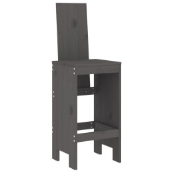 Ensemble de bar de jardin 5 pcs gris bois de pin massif 