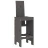 Ensemble de bar de jardin 5 pcs gris bois de pin massif 