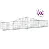 Paniers à gabions arqués 6 pcs 300x30x40/60 cm fer galvanisé 