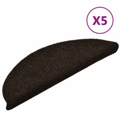 Tapis autoadhésifs de marches 5 pcs Marron 56x17x3cm Aiguilleté 