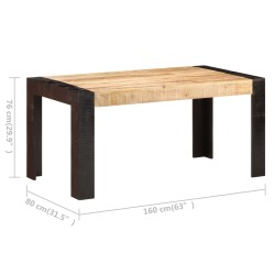 Table de salle à manger 160x80x76 cm Bois de manguier solide 