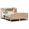 Lit bibliothèque sans matelas 200x200 cm bois massif de pin 